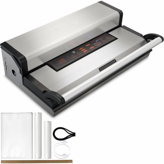 Vacuum Sealer Machine 95Kpa 350W - Dual Pump, Moist & Dry Food Sealing, Automatic Operation, Built-in Cutter & Bags