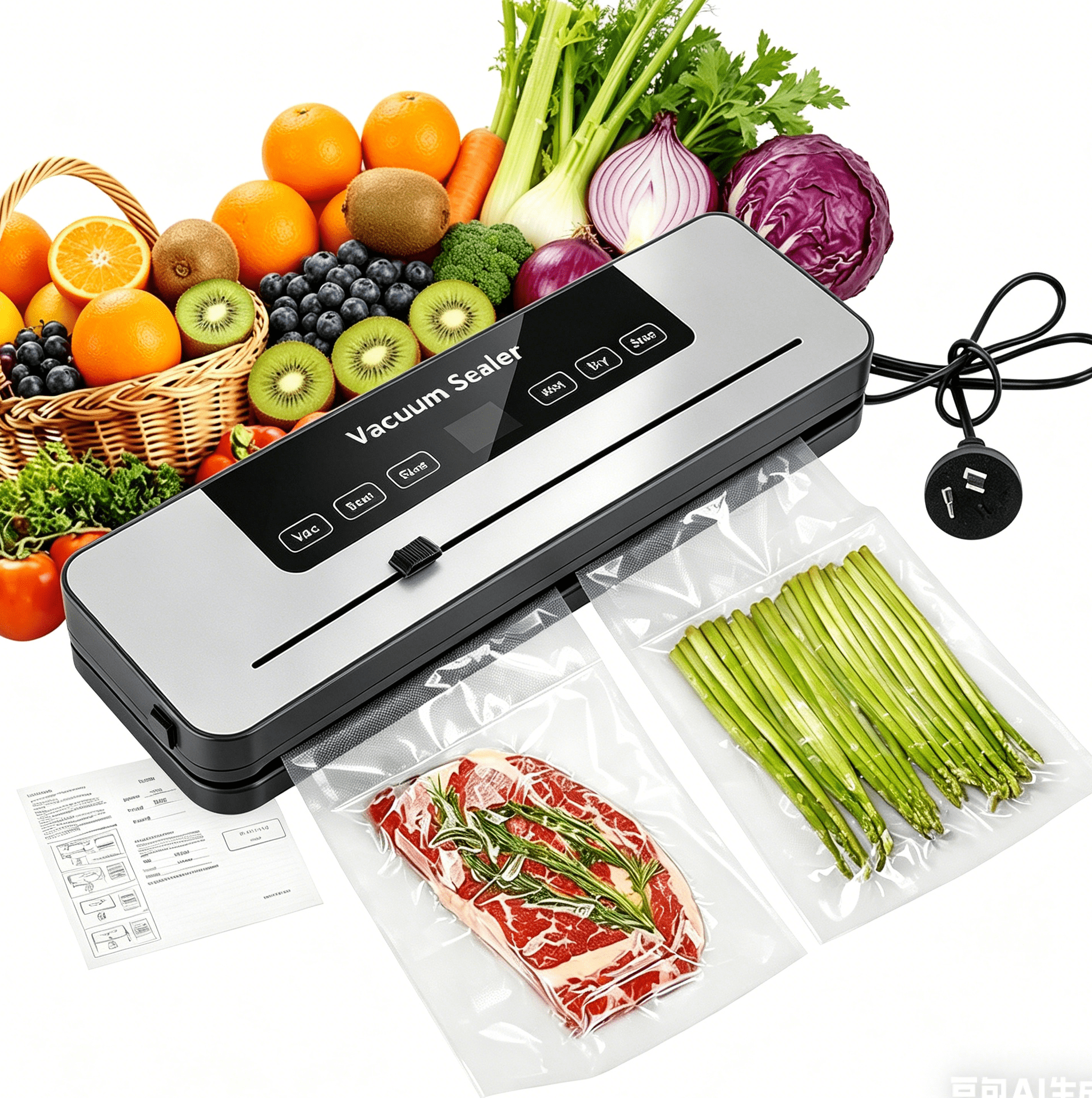 Vacuum Sealer Machine Auto Dry Wet Food Saver Storage Packing W Food Seal Bags