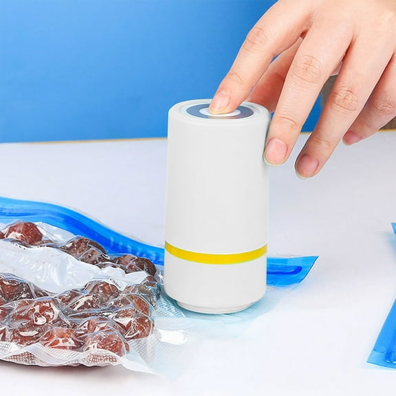 Vacuum Sealer Machine, Automatic Food Preservation Sealing System, Portable Plastic Design, One-Press Operation, LED Indicator, 2 Sealing Modes, for Cooked Food Storage, with USB Charger Cable