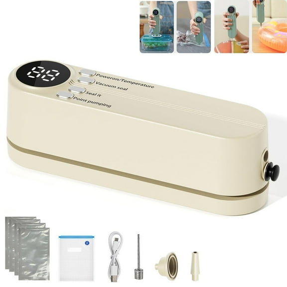 Vacuum Sealer Machine, BKSDUEH 3 in 1 Cordless Rechargeable Food Sealer for Dry/Moist Food Storage