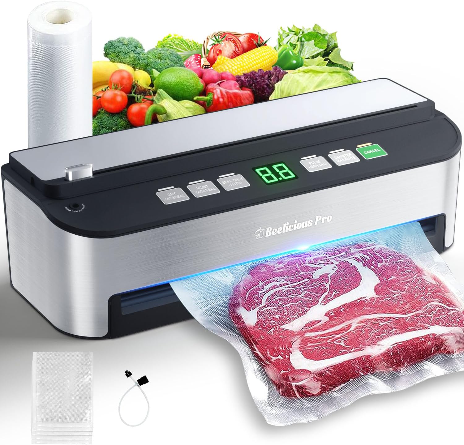 NESCO VS09 Deluxe Vacuum Sealer, One Touch, Fully Automatic