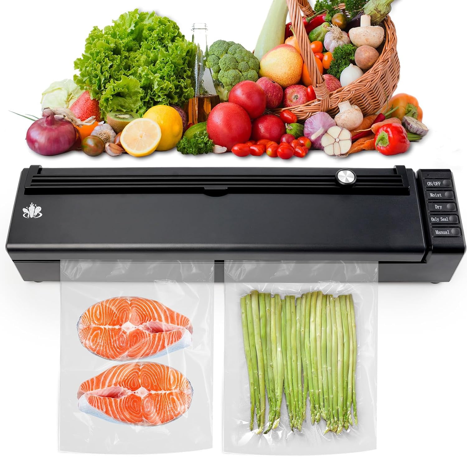 MegaChef Home Vacuum Sealer and Food Preserver with Extra Bags Included -  9252417