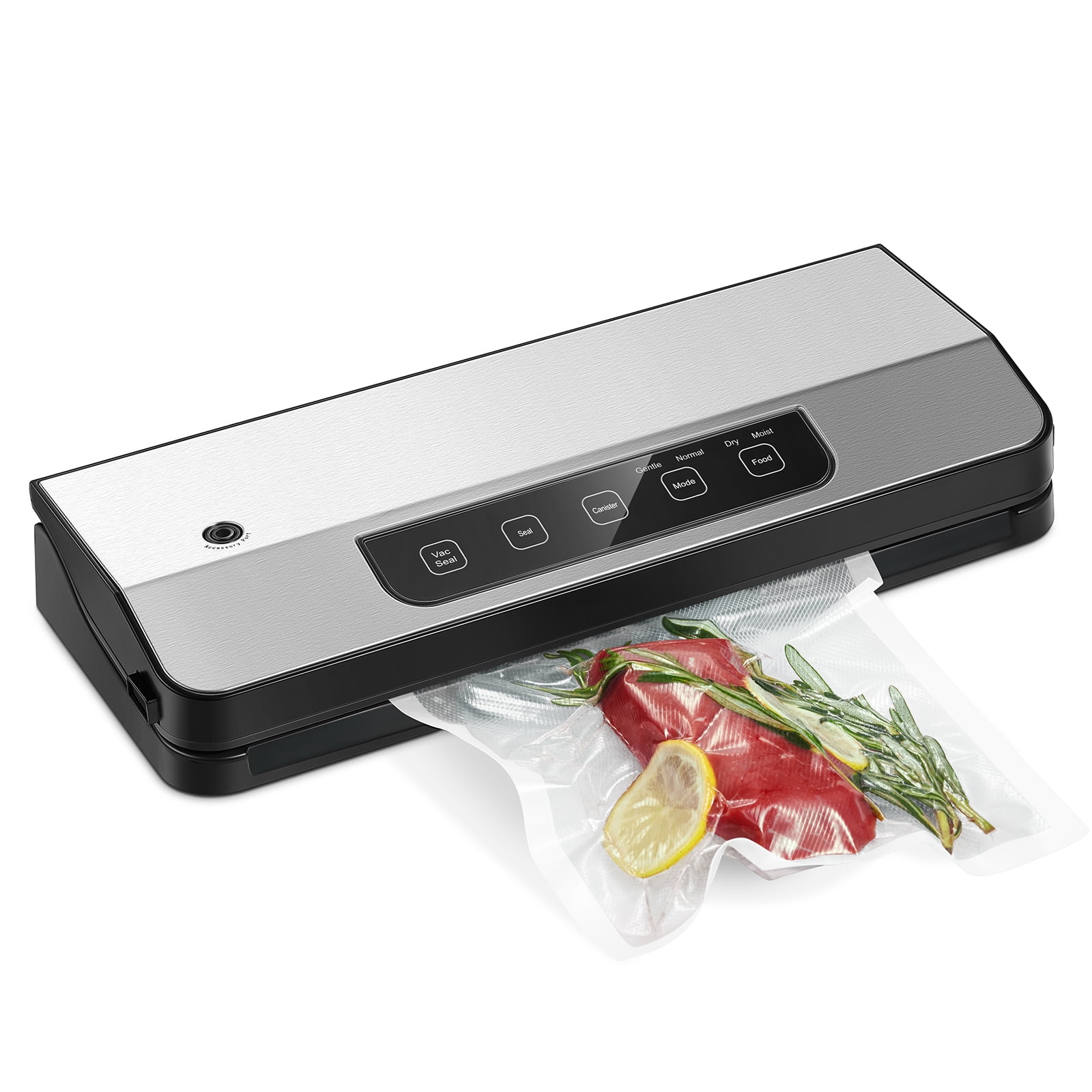 Vacuum Sealer Machine, FOHERE 70KPa Automatic Food Sealer With 2 Modes, Air  Sealing System for Food Storage, External Suction Pipe for Jar Food  Storage, Touch Screen, Led Indicator Lights(Silver) 