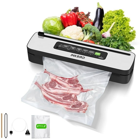 INKBIRD Compact Home Vacuum Sealer Machine, Dry / Moist / Liquid Food Types with Vac&Seal / Seal Only / Pulse / Canister Modes, Cooling Sealing Strip, Overheat Protection System, Built-in Cu