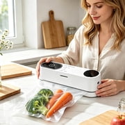 Vacuum Sealer Machine Portable Food Sealer Automatic Air Sealing System USB Rechargeable With LCD Display For Kitchen Storage 7.36 Inch