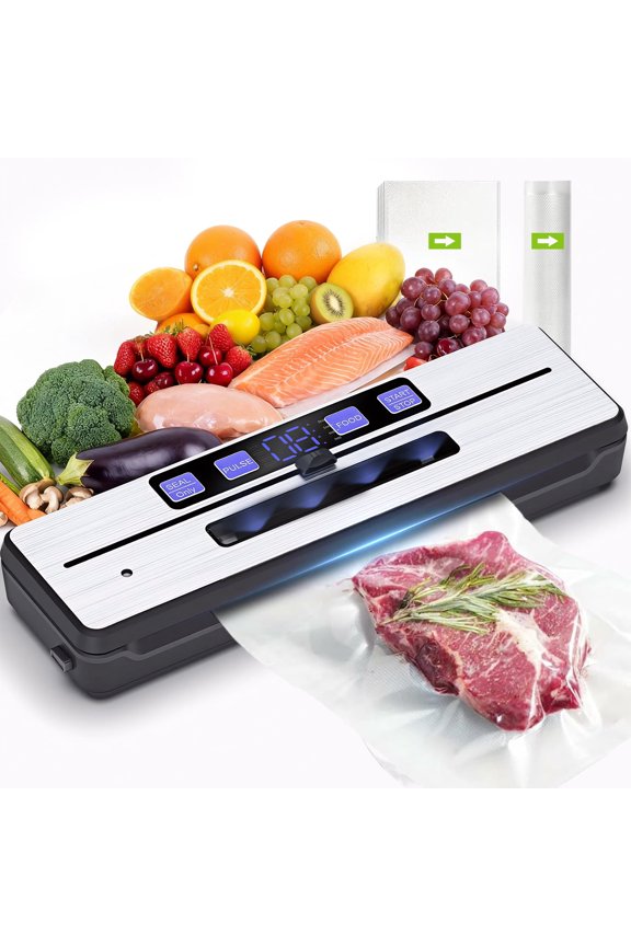 Food Vacuum Sealer Machine,7 Vacuum Modes with Build-in Cutter Digital Countdown Timer,External Suction Nozzle For Zipper Bags,Vacuum Boxes,Mason Jars