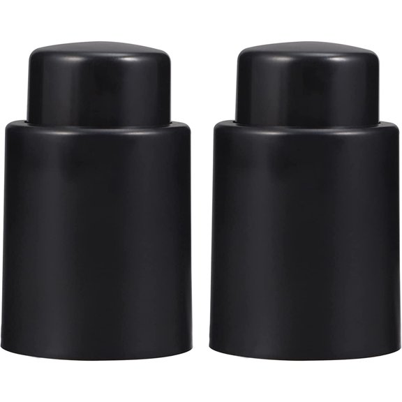 Vacuum Sealer Machine Vac Sealer 2pcs Vacuum Wine Stopper Silicone Wine Bottle Plug Reusable Wine Preserver Wine Saver Leakproof Wine Bottle Sealer (Black) Vaccum Sealer Vacuum Sealers