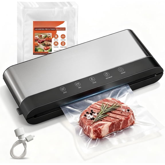 85Kpa Vacuum Sealer Machine for , 5-in-1 Saver with 20 Bags - Dry & Moist Modes, Compact Easy-to-Use Vacuum Sealer for Meal Prep (SJ2085)