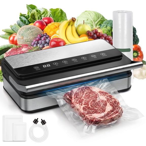 NOVODESK Vacuum Sealer Machine, 85Kpa Food Sealer with Dry/Moist Modes & Built-in Cutter