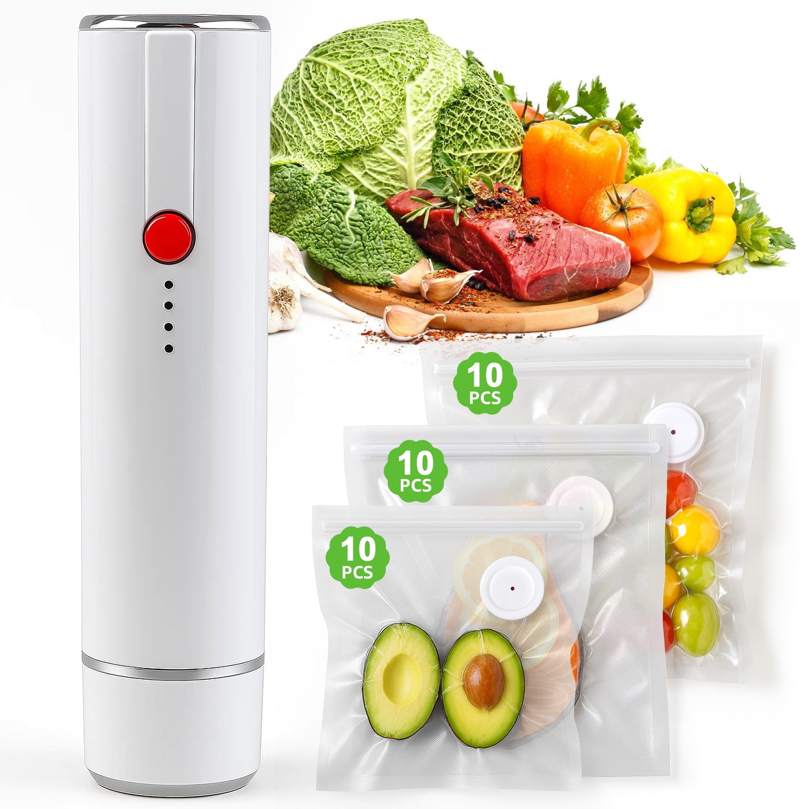 Vacuum Sealer,Powerful Handheld Vacuum Sealer Machine for Food with 30 Reusable Vacuum Sealer Bags