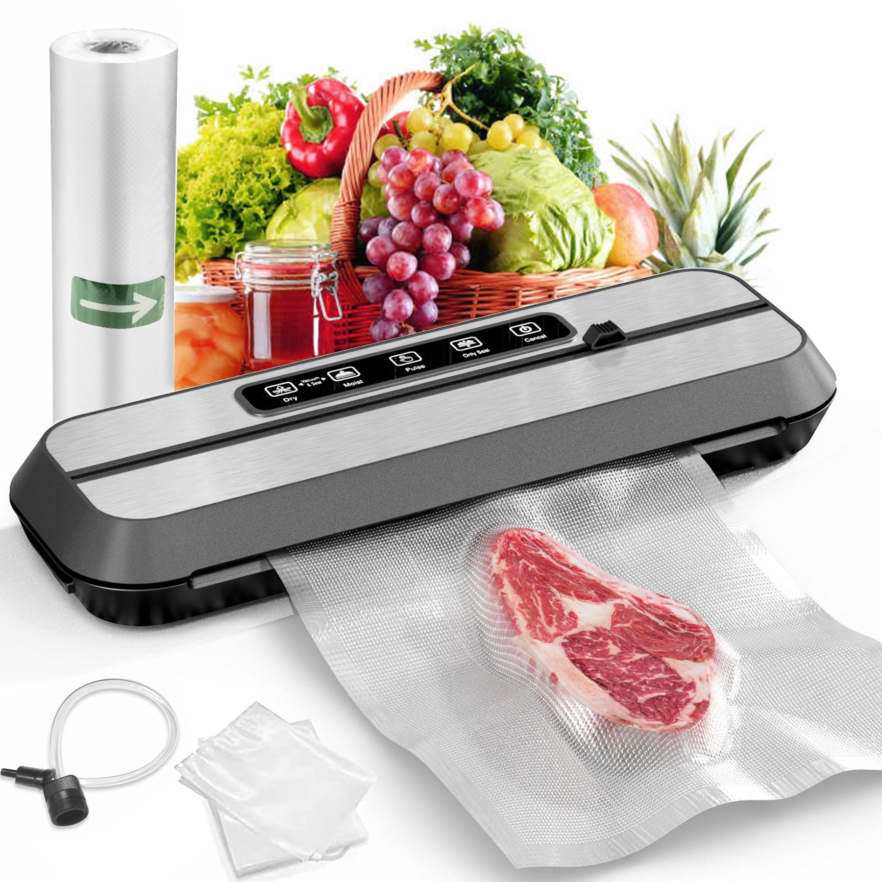 Vacuum Sealers Machine, 80KPA Food Sealer Vacuum Sealers with Builtin