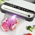 thumbnail image 1 of Vacuum Sealing Machine Automatic Food Preserver | Multi-Mode Wet & Dry Sealer | Integrated Sliding Bag Cutter | Stainless Steel | 1 Unit + 100 Bags | 14.02x4.33x2.32in – Black, 1 of 7