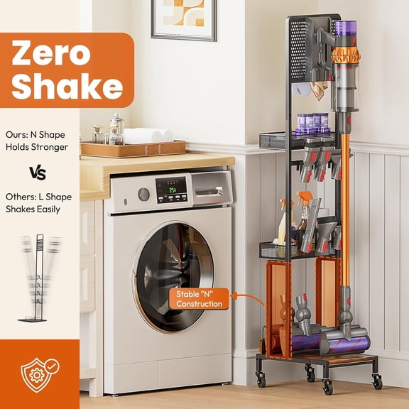 Vacuum Stand for V15 V12 V11 V10 V8 V7 V6 Gen5, Standing Dock with Accessory Holder and Storage Organizer