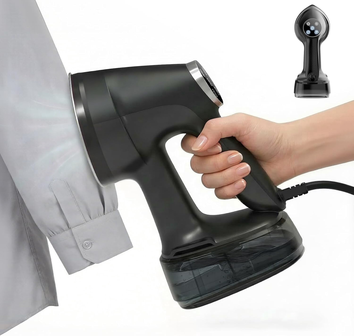 Vacuum Steamer for Clothes Handheld: 2500–3600Pa Adjustable Suction, No Leak & Stable Steam, Steaming & Ironing Portable Travel Garment Steamer, 400ml Tank, 4 Modes, 15s Heat-Up, 110-120V