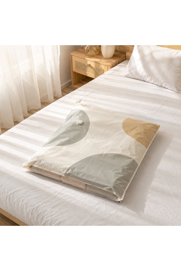 Vacuum Storage Bag B without Pump, Space Saving Compression Organizer for Quilts, Reusable Travel Packaging
