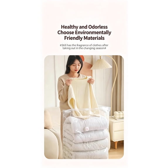 Vacuum Storage Bag, Space Saving Compression Organizer for Clothes, Blankets, Comforters And Bedding, Airtight Reusable Storage Solution for Closet Organization, Travel Packing And Home Storage