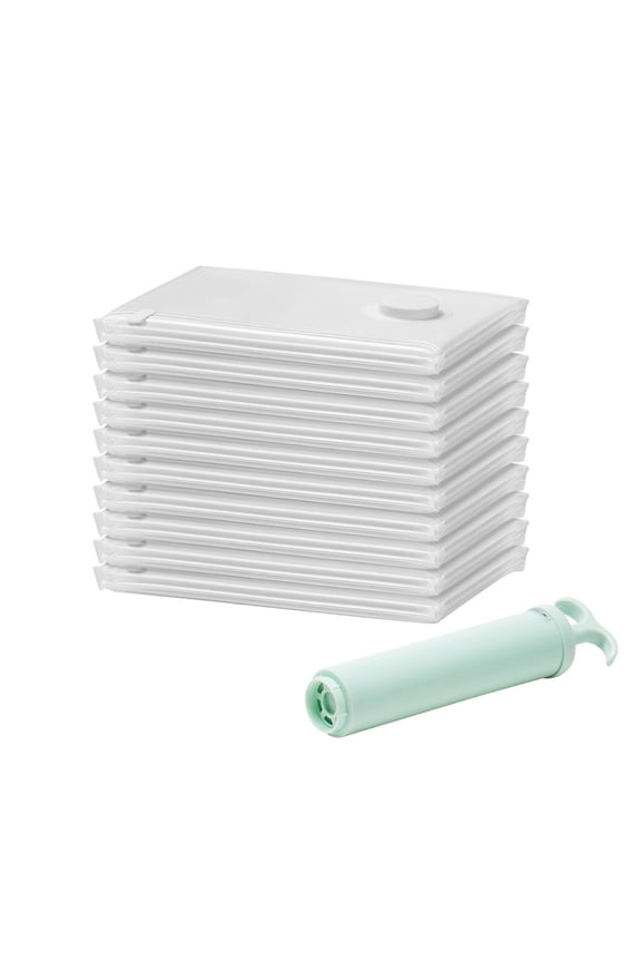 Vacuum Storage Bags 10 Jumbo Pack, Space Saver Bags for Clothes, Bedding & Comforters, Airtight Compression Bags with Hand Pump, Reusable Zipper Sealer for Closet & Travel