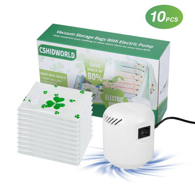 Vacuum Storage Bags, 10 Small Space Saver Bags with Electric Pump, 40*60CM Vacuum Seal Bags