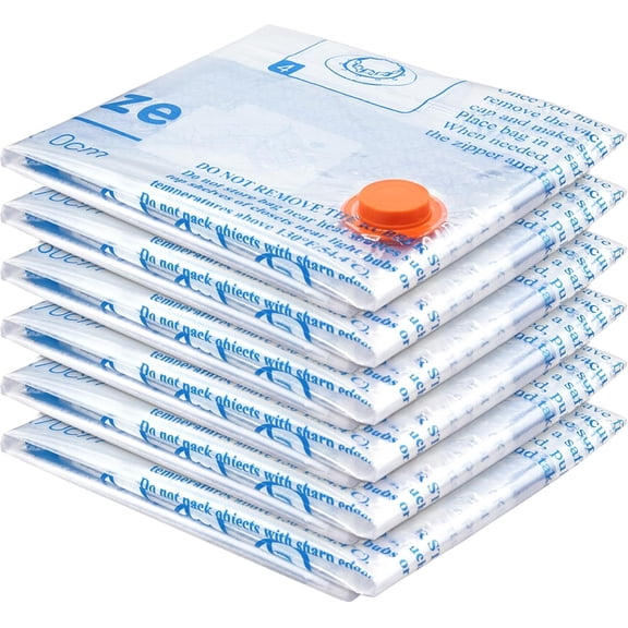 Vacuum Storage Bags 12 Jumbo, Space Saver Sealer Bags, Airtight Compression Bags for Clothes, Pillows, Comforters, Blankets, Bedding