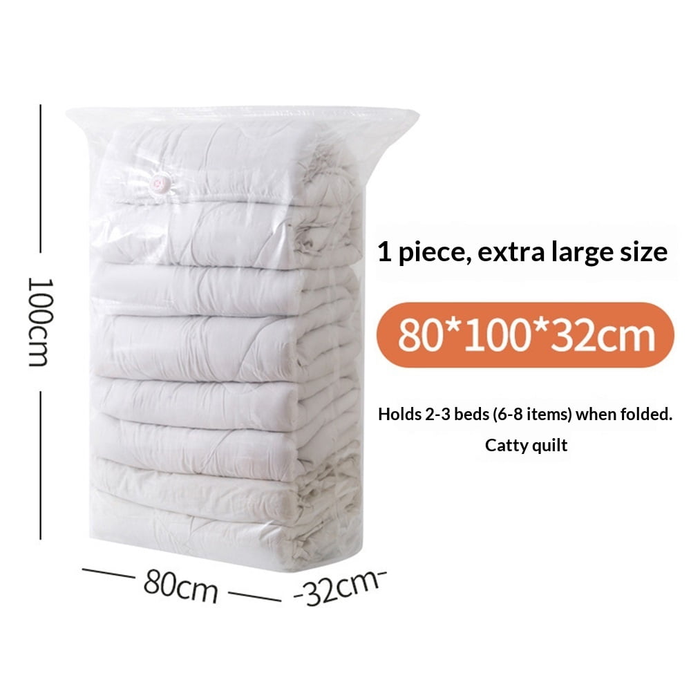 Vacuum Storage Bags 4 Pack, Extra Large Cube (40x31.5x12.6 Inch), Supe Jumbo Vacuum Seal Bags for Bedding Comforter, Blanket, Closet Space Saving, Cream