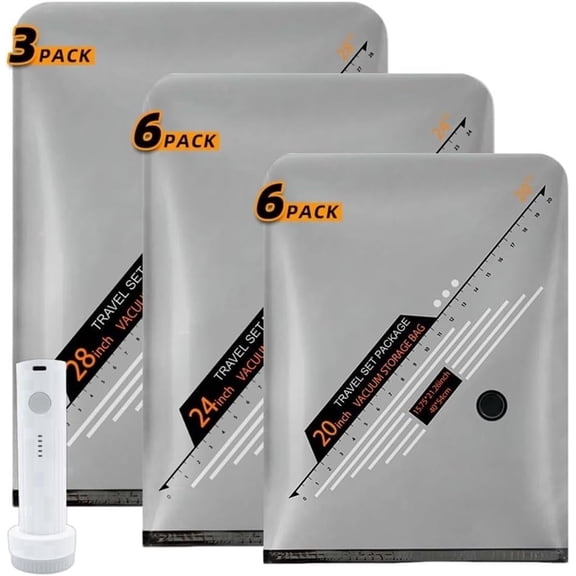 Charcrocsm Vacuum Storage Bags with Pump, Space Saving Compression Storage Bags with Hand Pump, 15 Combo