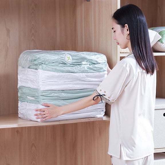 Vacuum Storage Bags for Clothes & Quilts | 3D Compression Design | Thickened Plastic Material | 2 Sizes (50x70cm & 80x100cm) | Reusable & Waterproof | Home & Dormitory Storage Solution