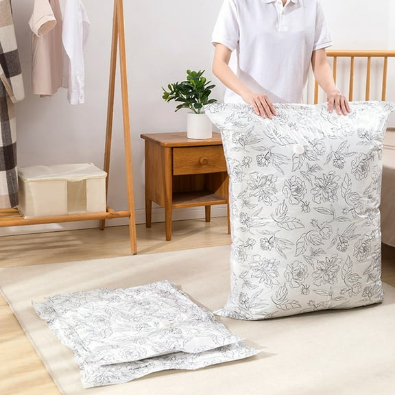 Vacuum Storage Bags,Compression Storage for Bedding,Quilts,Clothes,Transparent Vacuum Seal Bags,Reusable,Heavy Duty Plastic,Airtight Compression,Space-Saving Organizer for Travel Home Storage