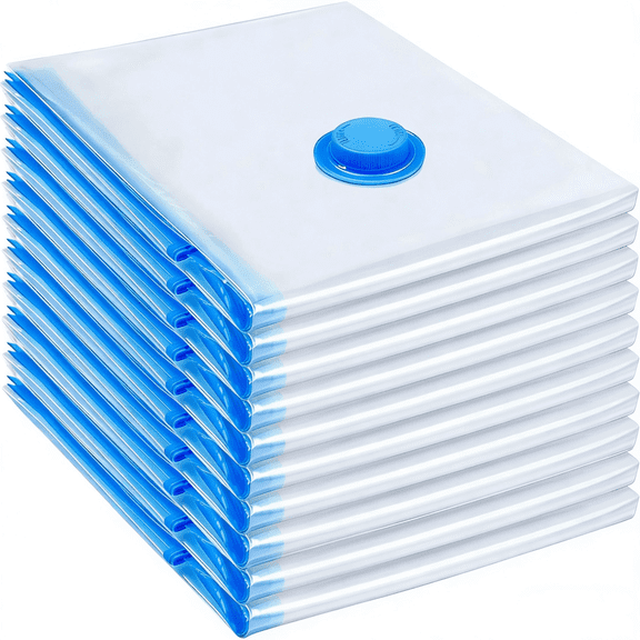 Seal Vacuum Storage Bags Double Zip, 10 Pack Jumbo 31x40 Inch Space Saver Bags for Clothes, Mattress, Blanket, Duvets, Pillows, Comforters, Travel