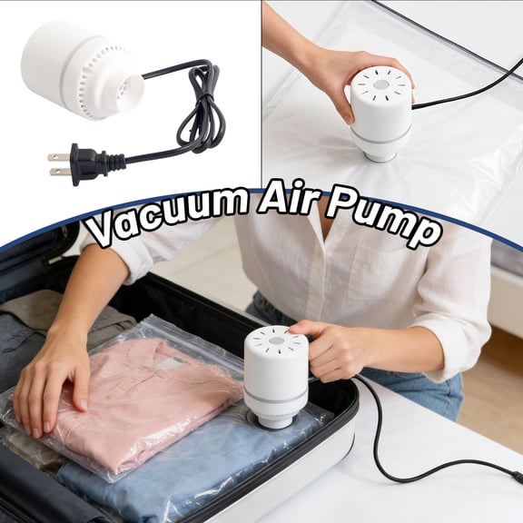 Vacuum Storage Bags with Electric Pump, Electric Vacuum Pump/for Storage Bags, Portable Air/pump for Vacuum Compression Bags, Space/saver for Quilts Comforters down Jackets Clothes Home Travel White
