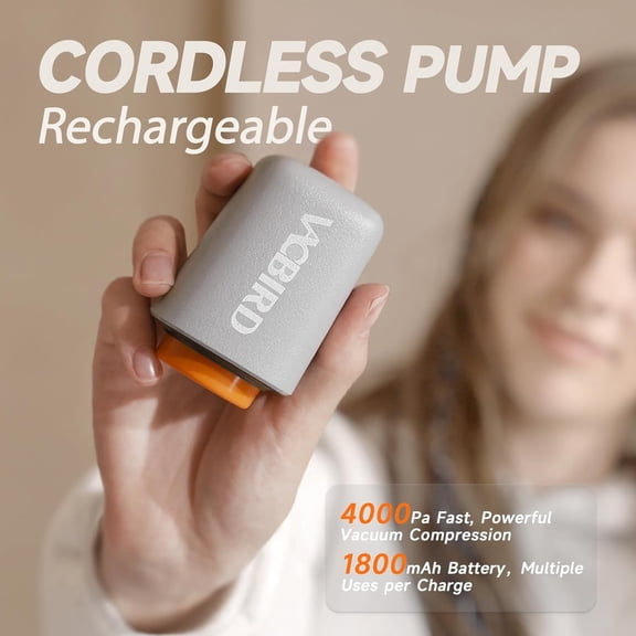 Vacuum Storage Bags with Rechargeable Cordless Pump,15 Pack 3 Size Compression Packing Cubes Seal Bags, Space Saver for Clothes and Clothing,Blankets,Organization Space Saving