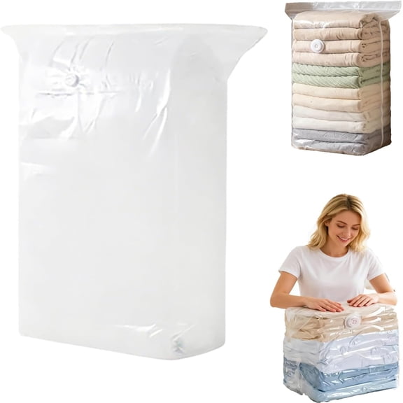 Vacuum Storage Bags, Reusable Compression Cube with Double Zip Seal, Small, 1PC