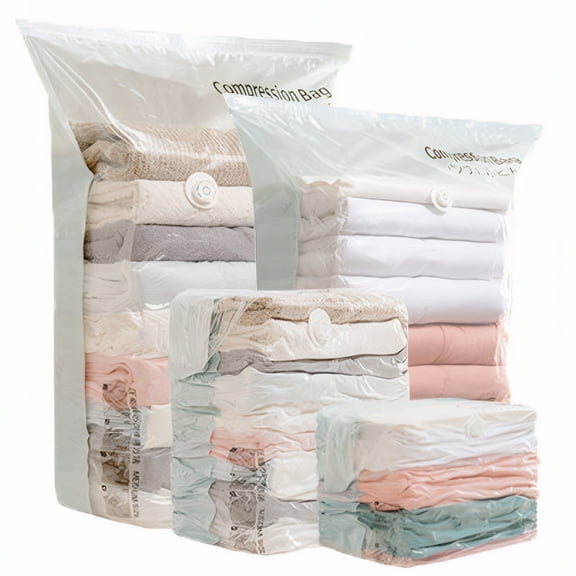 Vacuum Storage Bags Space Saver Closet Organizers, No Pump Needed, 3 M and 3 L