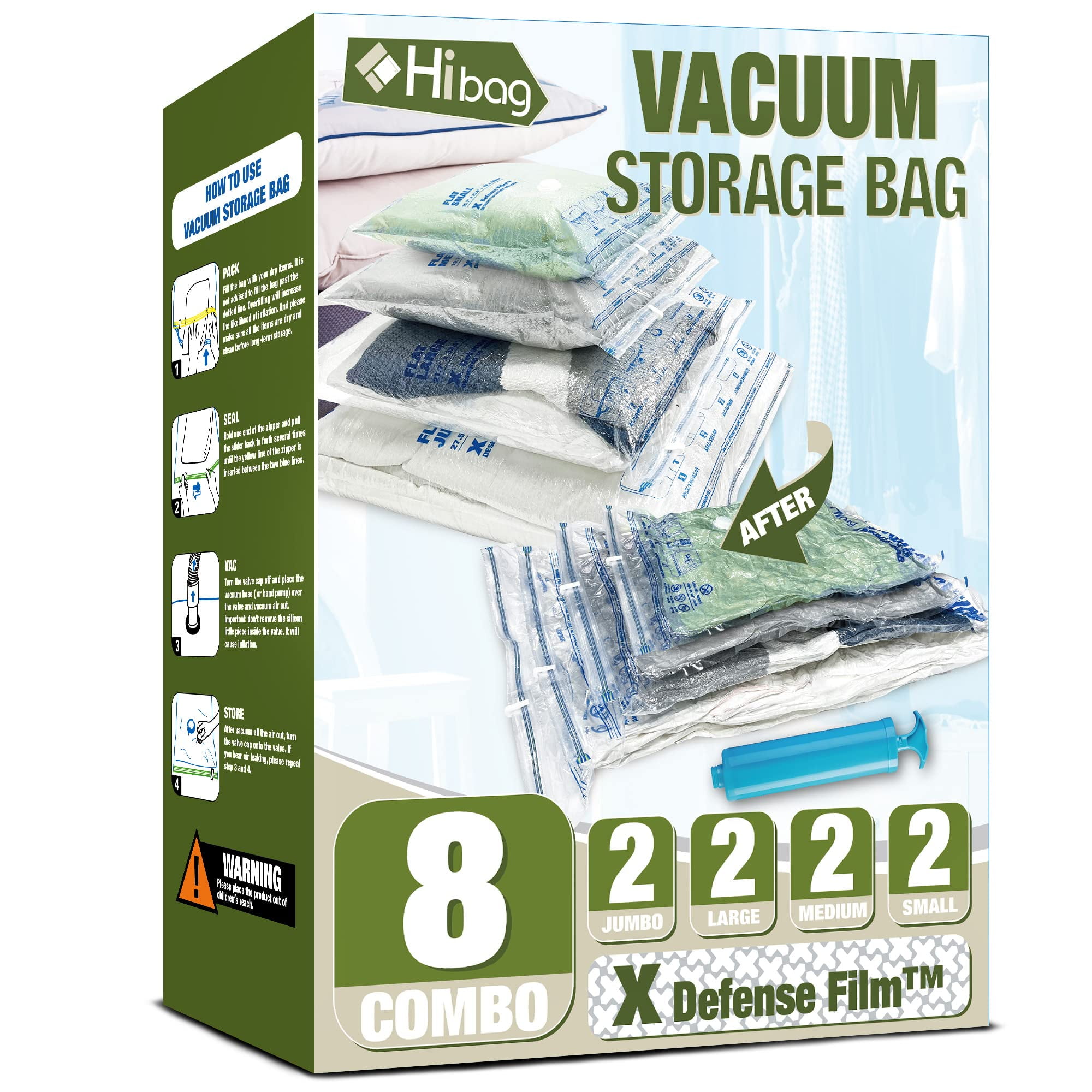 Vacuum Storage Bags, Space Saver Vacuum Seal Storage Bags 8Pack Sealer