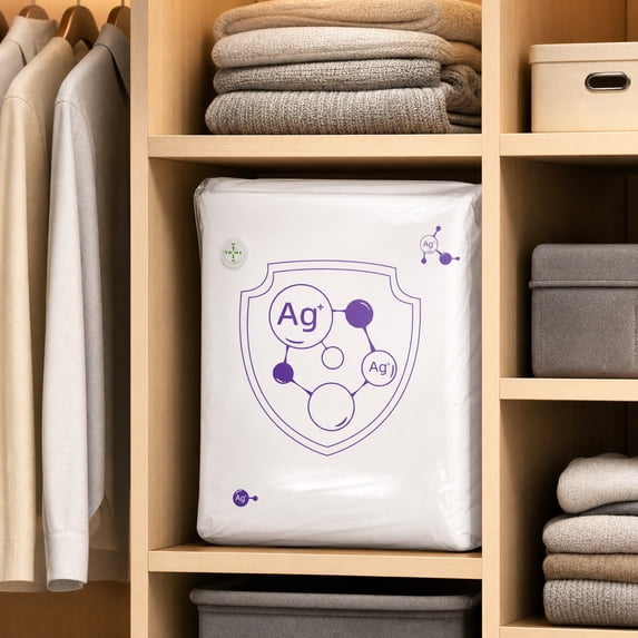 Vacuum Storage Bags, Space-Saving 3D Vacuum Storage Bags, Heavy-Duty Large Capacity Pump-Free Fast Compression Bag with Press & Seal for Clothes Blankets
