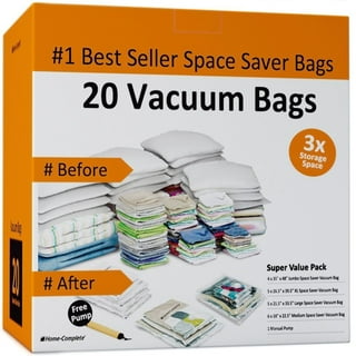  figg Vacuum Compression Storage Bags - M, L and XXL (27 x 19 in  to 31 x 39 in)* 6 Pack - Leakproof and Carbon neutral - Vacuum seal bags for