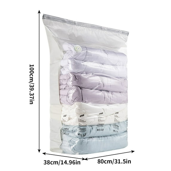 Vacuum Storage Bags, Space Saving Compression Bags for Clothes, No Pump Needed Travel Organizer Vacuum Seal Bags for Quilt Closet