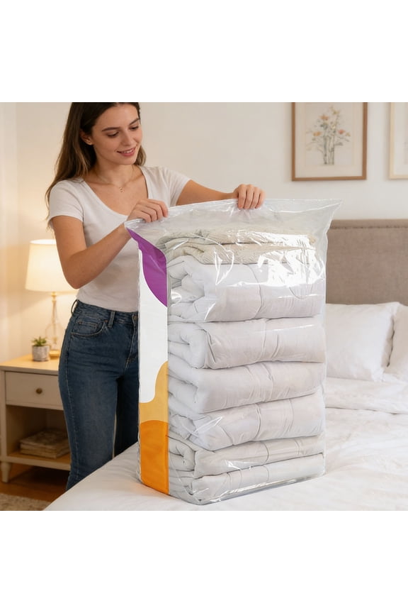 Vacuum Storage Bags Thickened, Portable Compression Bags For Clothes Quilts Blankets, Space Saving Organizer For Travel And Home Use