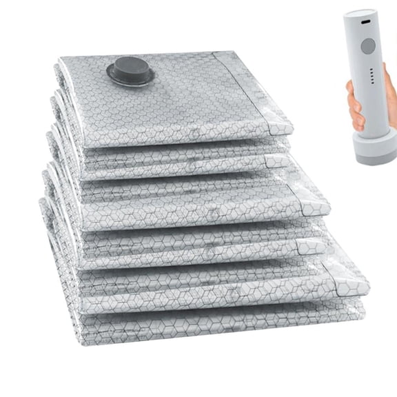 Vacuum Storage Bags for Travel with Rechargeable Pump, Carry-on Size Vacuum Seal Bags for Luggage and Suitcase Compression,Space Saver Packer for Clothes and Clothing Travel