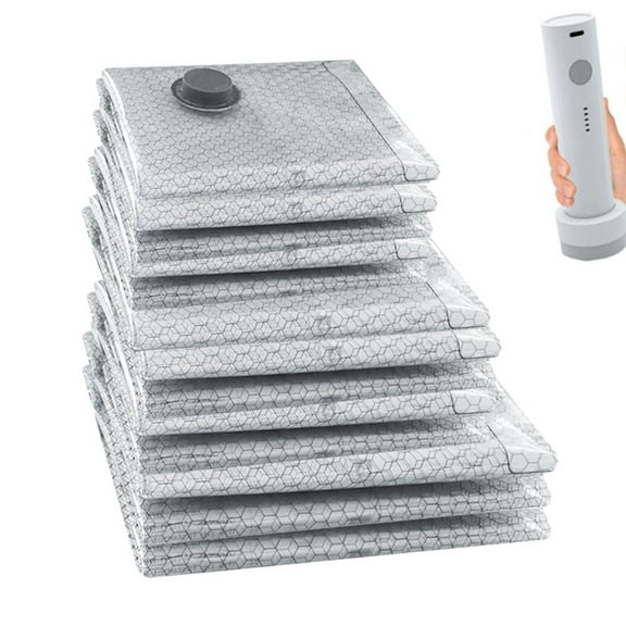 Vacuum Storage Bags for Travel with Rechargeable Pump, Carry-on Size Vacuum Seal Bags for Luggage and Suitcase Compression,Space Saver Packer for Clothes and Clothing Travel