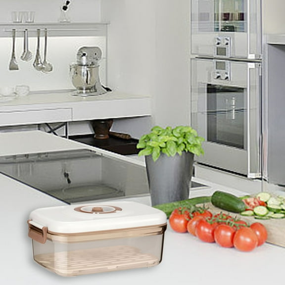 Vacuum Storage Box With Pump And Drainage Tray,Airtight Food Preservation Container For Fruits,Vegetables And Snacks,Refrigerator Organizer For Dry And Fresh Keeping,Multipurpose Storage Solution