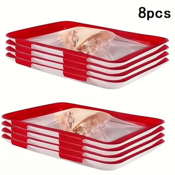 Vacuum Storage Trays With Lids, Stackable Food Fresh-Keeping Containers For Refrigerator