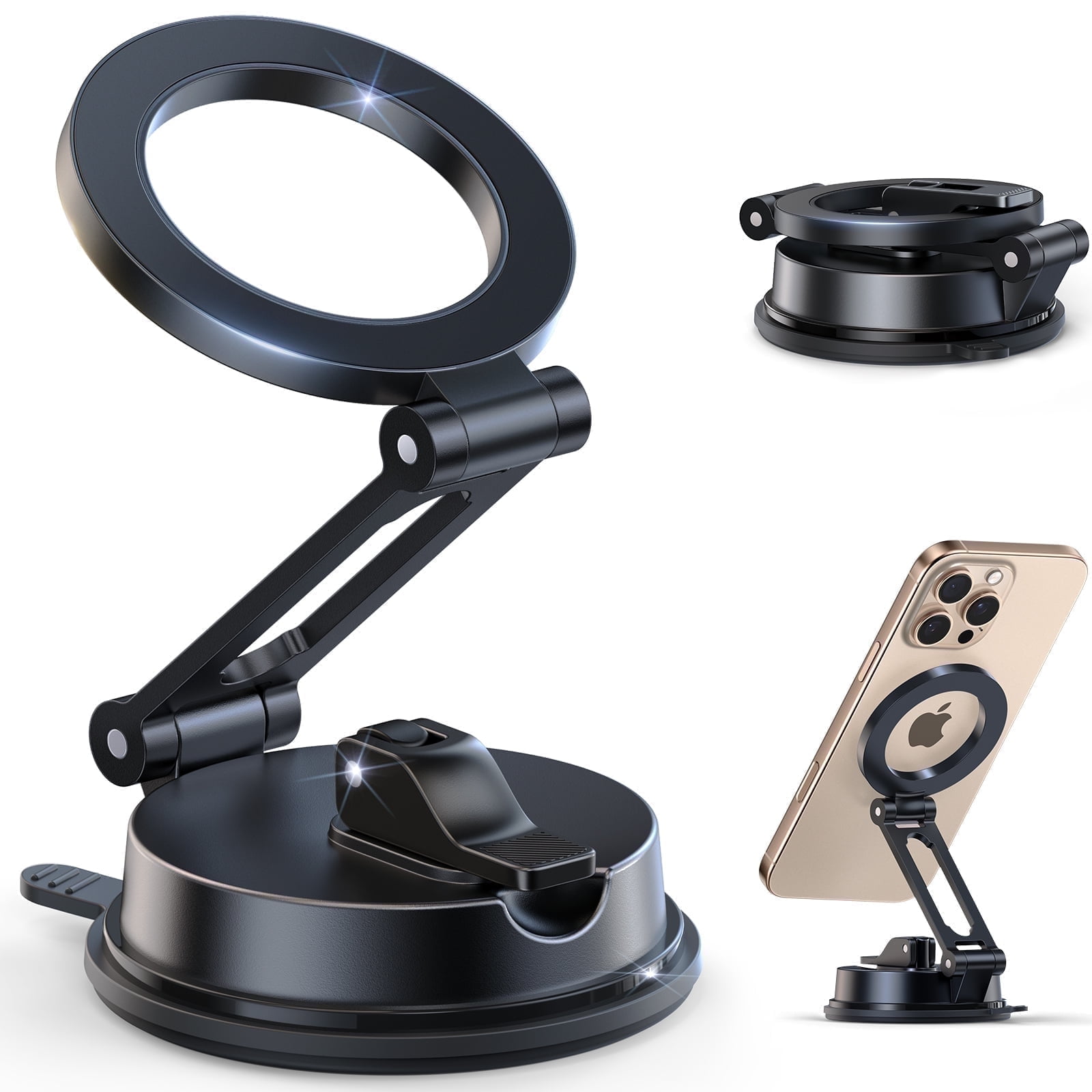 DOMAVER Car Phone Holder for Magsafe [80LBS Strongest Suction] Phone Mount for Car, 360° Rotation Vacuum Magnetic Suction Cup Phone Mount, Phone Holder for iPhone, Car, Gym