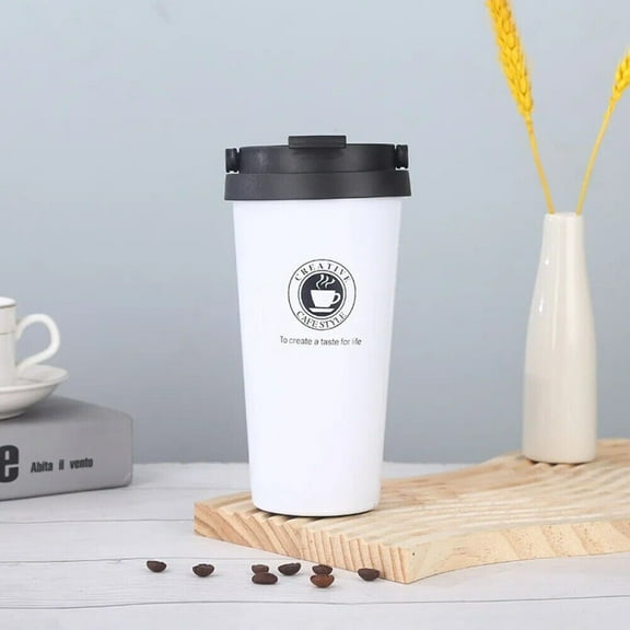 Vacuum Thermos Stainless Steel Travel Insulated Coffee Cup Mug Thermal Flask-White