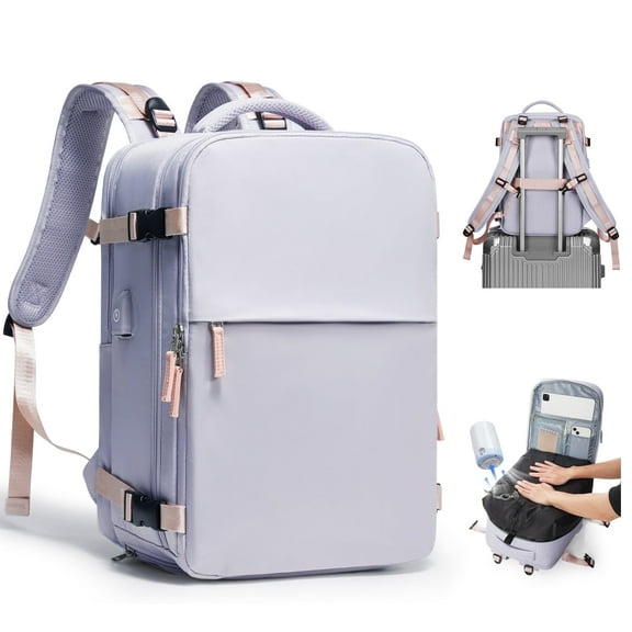 Large Air Vacuum Backpack for Travel Backpack with Pump, Airback Backpack with Vacuum Seal Compression, Personal Item Travel Bag Flight Approved Water Resistant Airbag Laptop Work Casual Daypack