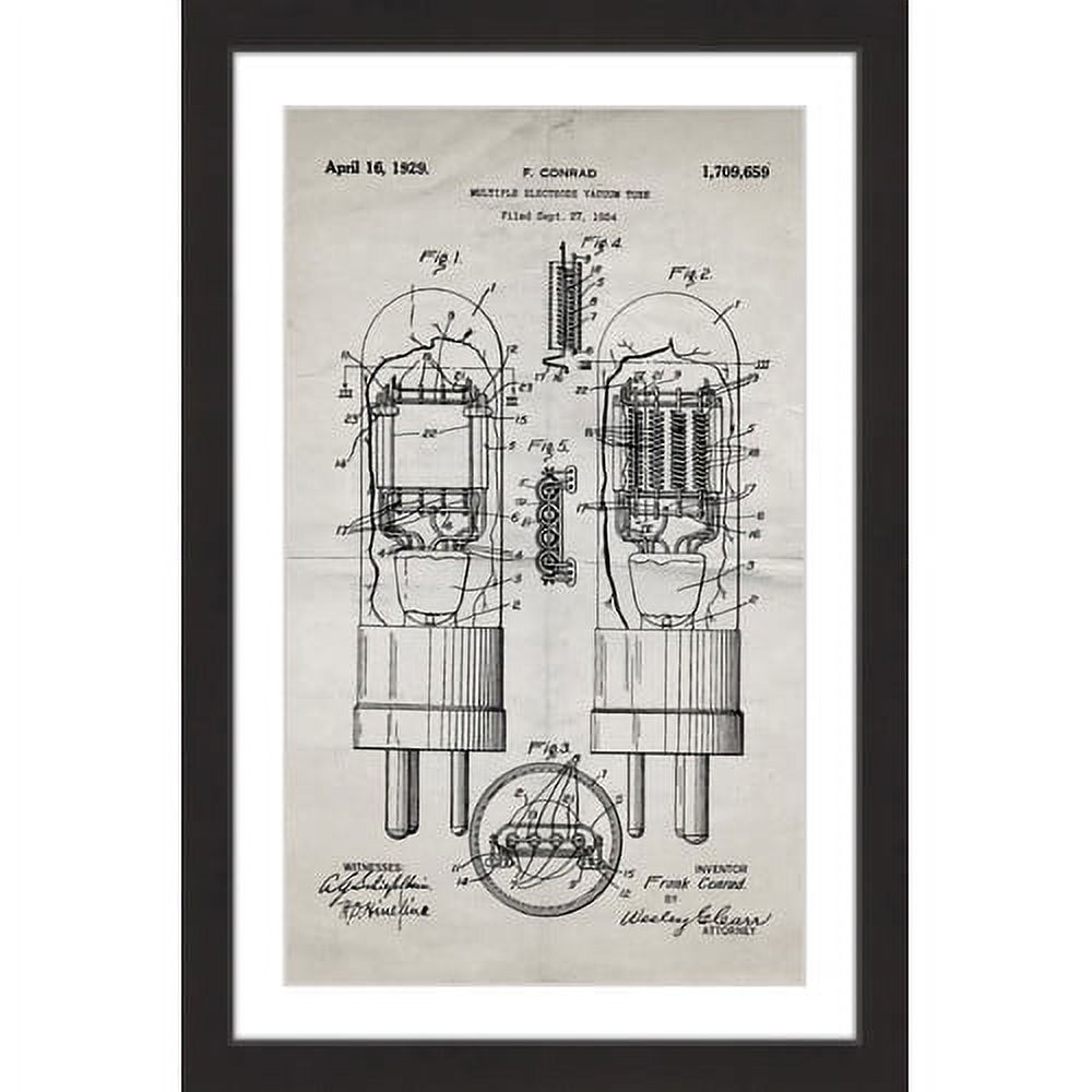 "Vacuum Tube 1924 Old Paper" Framed Painting Art Print
