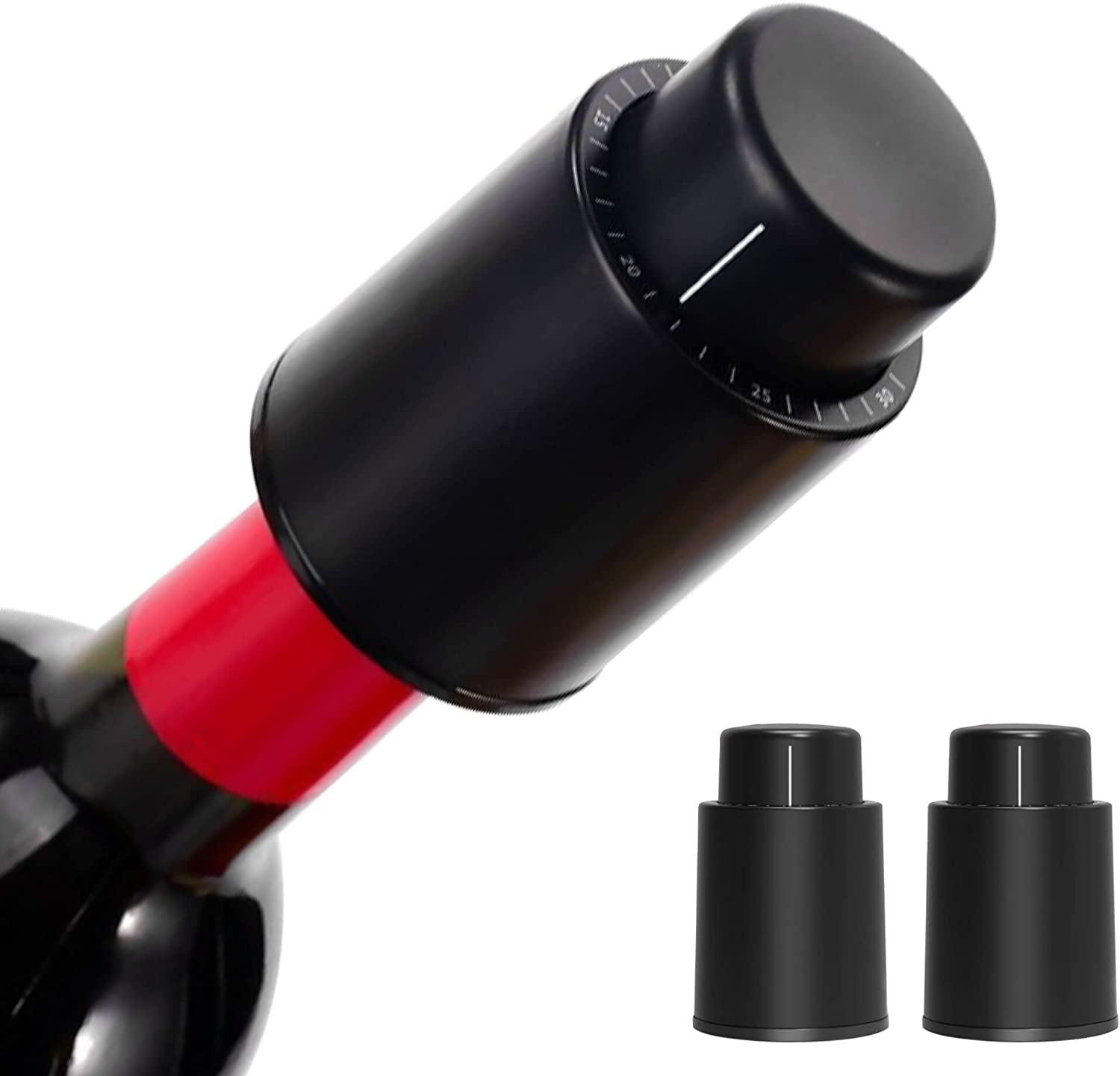 Vacuum Wine Cans with Time Scale Stopper 2pcs Real Vacuum Wine Stoppers