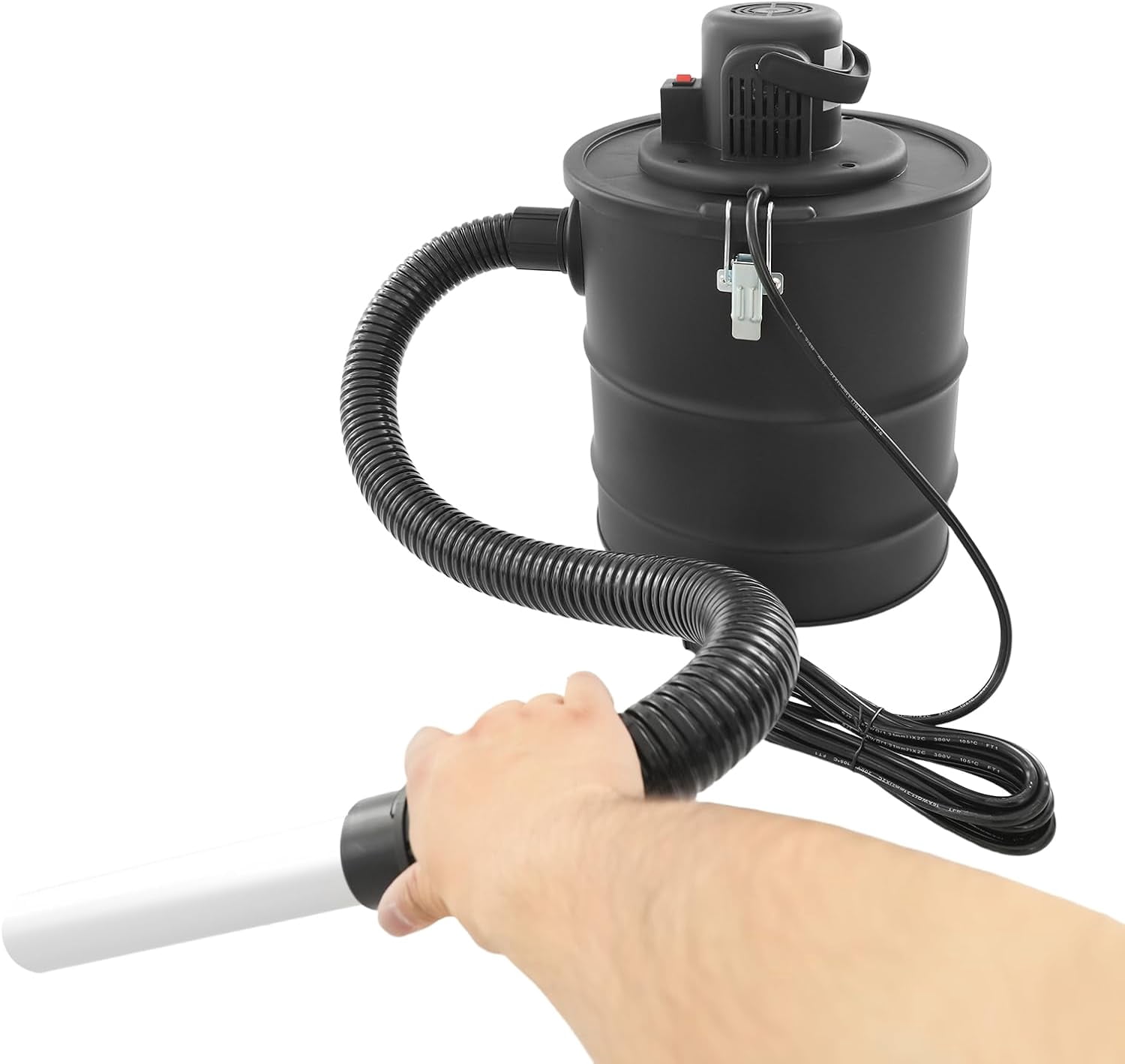 Vacuum for Pellet Stoves & Fireplaces - 1200W Powerful Ash Vacuum Cleaner with Washable Filter, 18KPa Suction for Wood Stove, BBQ & Cold Ashes