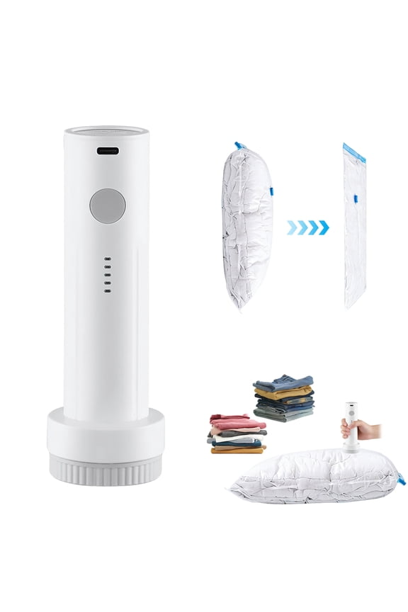VacuumPump for Storage Bags 6000Pa Electric Sealing Machine,25W 1500mAh Vacuum Storage BagPump for Home Clothes Blankets Shirts Coats Scarves Jackets Pants Travel(No Bags)