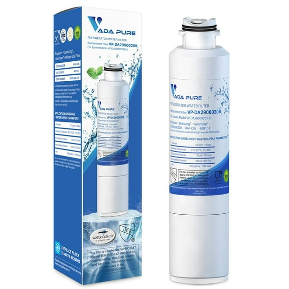 Vada Pure - DA29-00020B Refrigerator Water Filter for Samsung HAF-CIN, HAF-CIN/EXP, Model DA2900020B, Advanced Metal and Chlorine Filtration, Eliminates Odors, Improves Taste