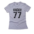 thumbnail image 1 of Vader 77 - Trendy Graphic Design Women's Cotton Grey T-Shirt, 1 of 2